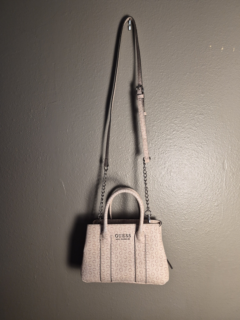 GUESS Pink Logo Satchel Crossbody Bag